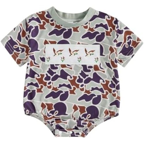 Pudcoco Baby Boys Romper Mallard Duck Hunting Baby Summer Clothes Short Sleeve T-shirt Bodysuit