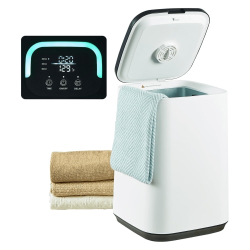 Towel Warmer 20L, Towel Warmer Bucket with 24h Timer, 20/40/60 Min Auto Off, Child Lock, LED Screen & U-light, for Bathroom, Spa, Bathrobe, Blanket & Pajama