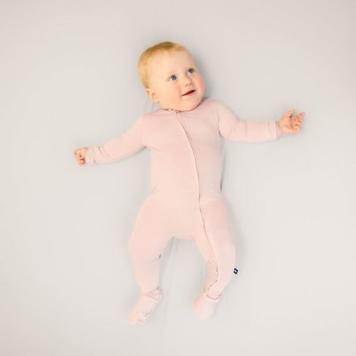 Larkspur Baby Zip Footie In Rose - 0-3