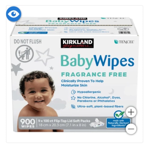 Kirkland Signature Baby Wipes Fragrance Free, 900-count