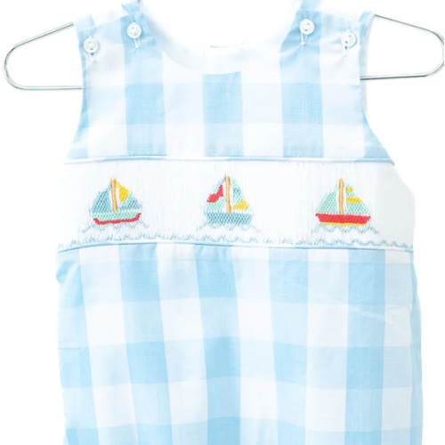 Smocked Sailboats Bubble for Boys I Ruth and Ralph