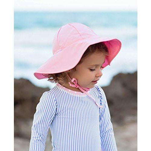 RuffleButts Sun Hat w/ Floppy Wide Brim, 0-6M, Pink