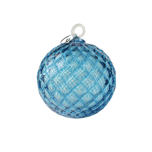 December Birthstone Handblown Glass Ornament- Diamond Cut