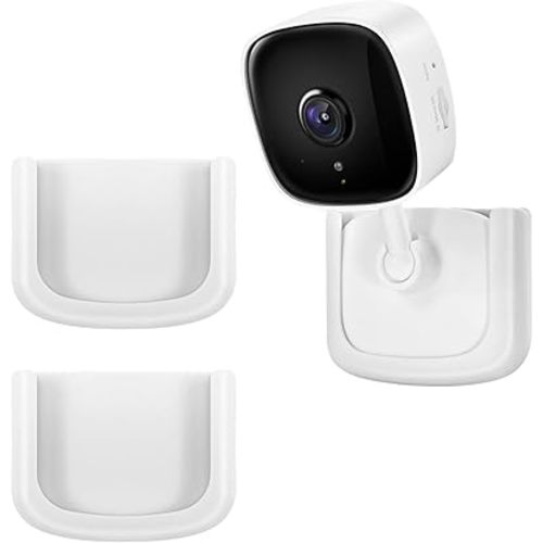 2 Pack Adhesive Wall Mount Bracket Stand Fits for Tapo Indoor Security Camera C100,C110,No Drilling Easy Installation Window Mount Camera Brackets fits for TP Link Camera