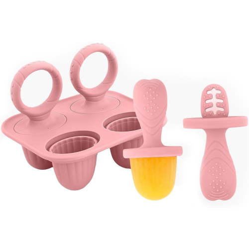 Silicone Popsicle Molds, Mini Breastmilk Popsicle Molds with Sticks for Baby Teething Relief, Frozen Breast Milk Teether Popsicle Maker Ice Pop Molds for Infant Feeding Spoon