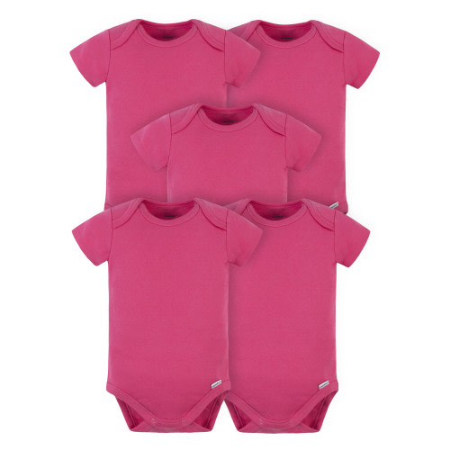 Gerber Baby Boy or Girl Gender Neutral Onesies Brand Premium Cotton Interlock Bodysuits, 5-Pack