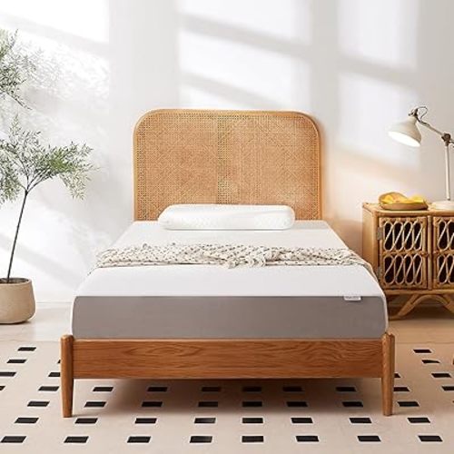 Amazon Basics Memory Foam Mattress, Medium Firm, 8 Inch, Twin, White/Grey