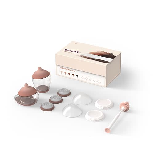 Emulait Baby Bottle Starter Kit Includes 2 Bottles 2 Nipples 2 Caps 2 Lids 3 Flow System Cleaning Brush