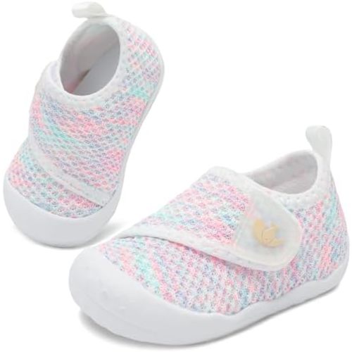 FEETCITY Baby First Walking Shoes Wide Baby Shoes Infant Sneakers Newborn Crib Shoe Barefoot Lightweight Slip On Shoe