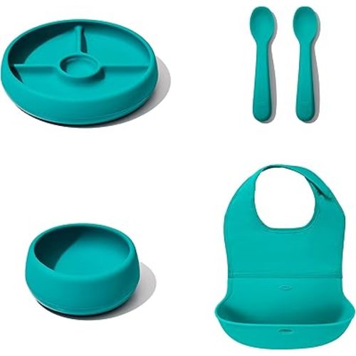OXO TOT Silicone Feeding Gift Set - BPA and PVC Free