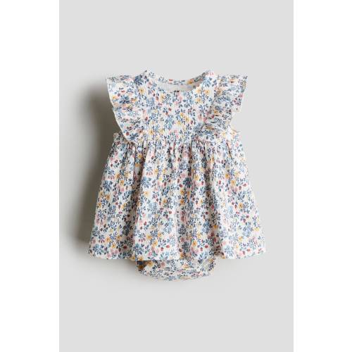 RUFFLE-TRIMMED BODYSUIT DRESS