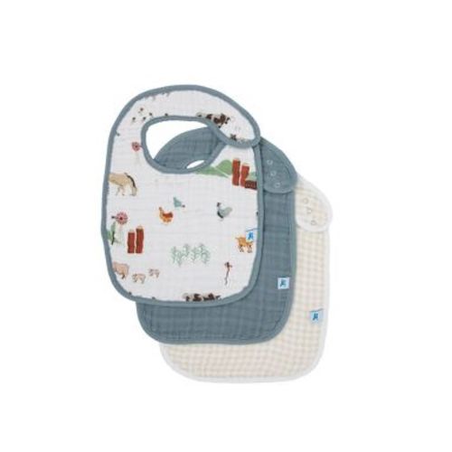 Little Unicorn Cotton Muslin Classic Bib Set - 3pk - Farmyard