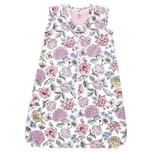 Hudson Baby Girls Plush Faux Fur Sleeping Bag, Wearable Blanket, Vintage Blossom