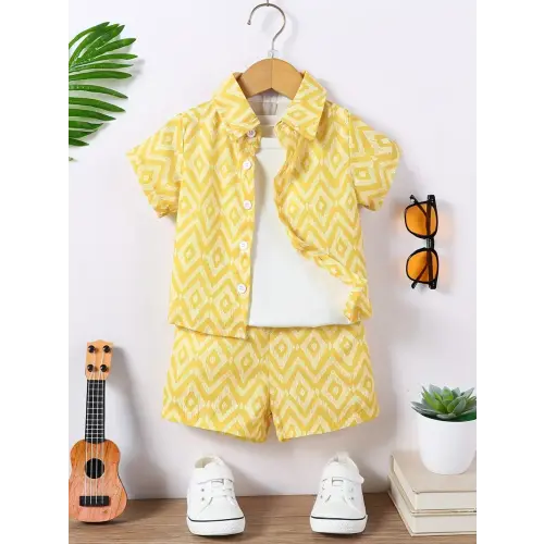patterned boy outfit set - Temu