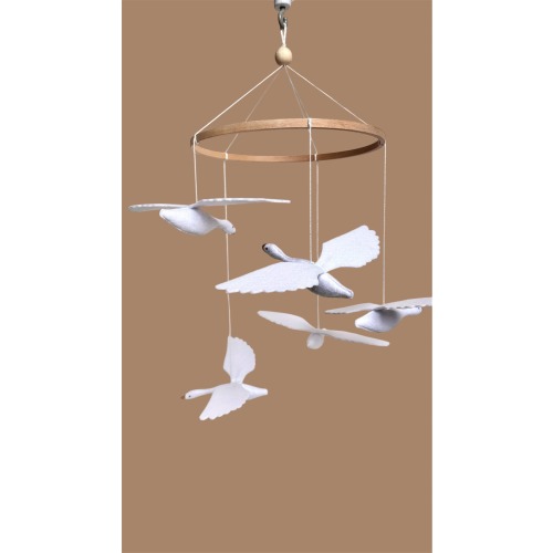 Swan Baby Mobile: Minimalist Scandi Nursery Decor, Goose Crib Mobile