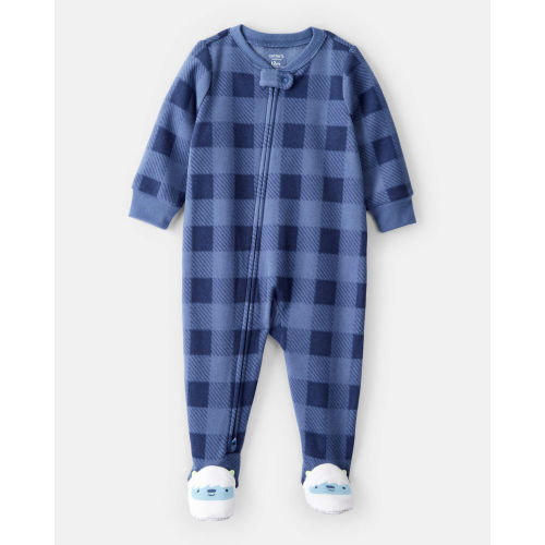 Baby Boy Yeti Plaid Loose Fit 1-Piece Pajamas - Carter's | Carter's