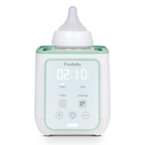 Freebaby Bottle Warmer, 10-in-1 Fast Baby Bottle Warmer for Breast Milk & Formula,Milk Warmer with Multi-Temperature Setting,Auto Shut-Off,Defrost & Food Heating,Fit for All Bottles(Green)