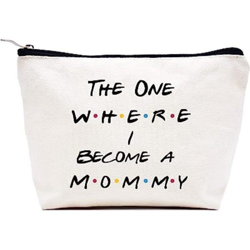 Amazon.com: New Mommy Gift,Congratulations Gift for First Time Mom,Mother To Be Ideas,Promoted to Mom,Baby Shower Presents,Pregnancy Announcement Gift,the One Where I Become A Mommy,Makeup Bag,Cosmetic Bag Gift : Beauty & Personal Care
