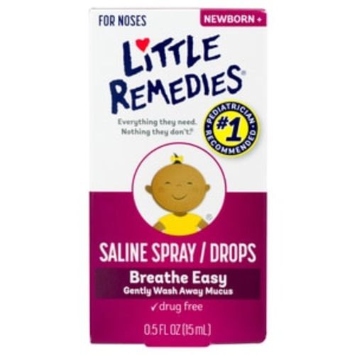 Little Remedies Saline Spray and Drops, Safe for Newborns, 0.5 Ounces