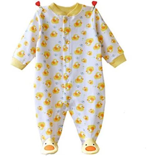 Baby One Piece Romper Soft Cotton Sleepwear Footed Jumpsuit for 0-12 Month Infant