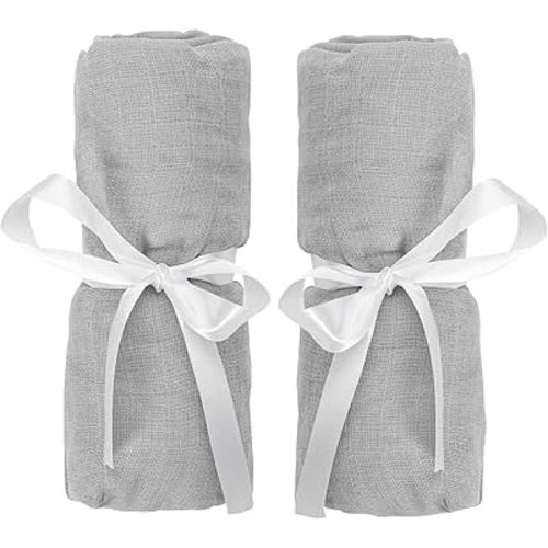 Newton Baby Fitted Sheets for Bassinet & Bedside Sleeper (2-Pack) - 100% Breathable, Washable and Ultra-Soft, 100% Muslin Cotton, 19" x 35", Grey