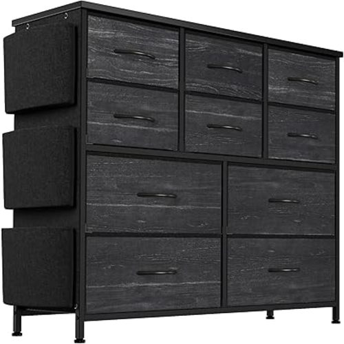 TrailBlaze Multifunctional Drawer Tower - Spacious Storage with 10 Drawers, Fabric Pockets, Hooks, Sturdy Steel Frame, Waterproof Wood Top, Anti-Tip Safety, Easy Assembly(Pink)