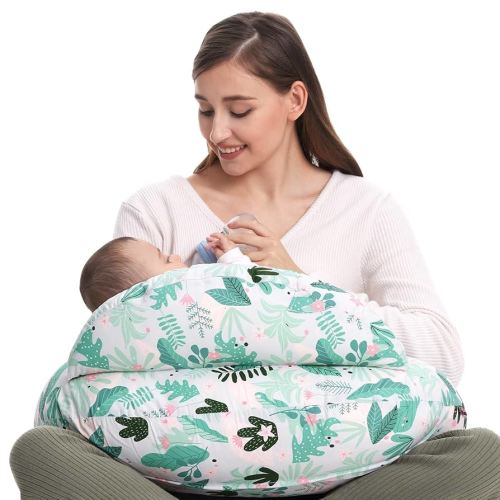 Momcozy Nursing Pillows for Breastfeeding, Plus Size Portable Breastfeeding Pillow and Positioner with Original Security Fence, Baby Support| with Adjustable Waist Strap and Removable Cotton Cover