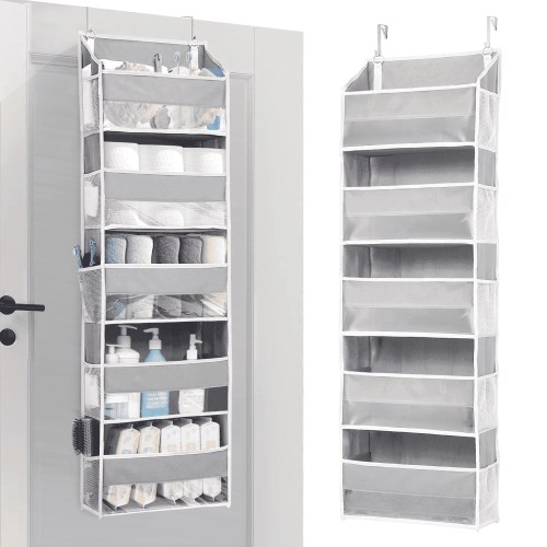Koosom Over-the-Door-Organizer 5-Tier Hanging Organizer with Hooks, Gray, 1 Pack