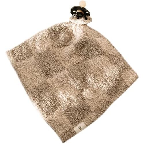 Forever French Baby | Lovey | Pacifier Holder | Lovey Gifts | Boy & Girl | Ideal for Age 0 Months & Up | Microfiber Feather Yarn | Pacifier Not Included (Wavy Checkerboard)