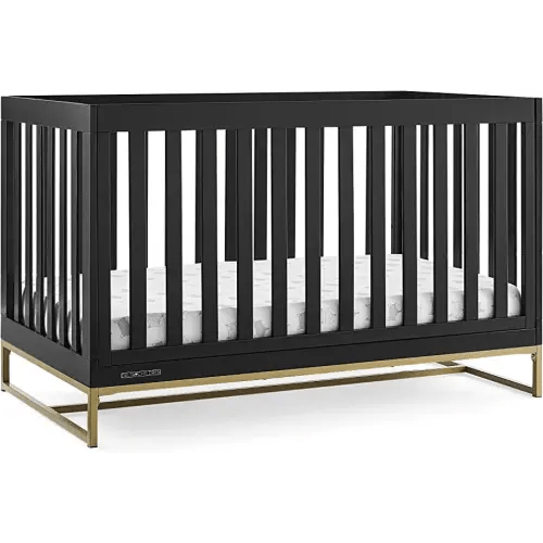 Delta Children Jade 4-in-1 Convertible Crib - Greenguard Gold Certified, Ebony/Bronze