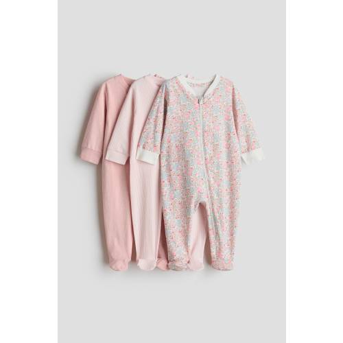 3-PACK PAJAMA JUMPSUITS WITH ZIPPER