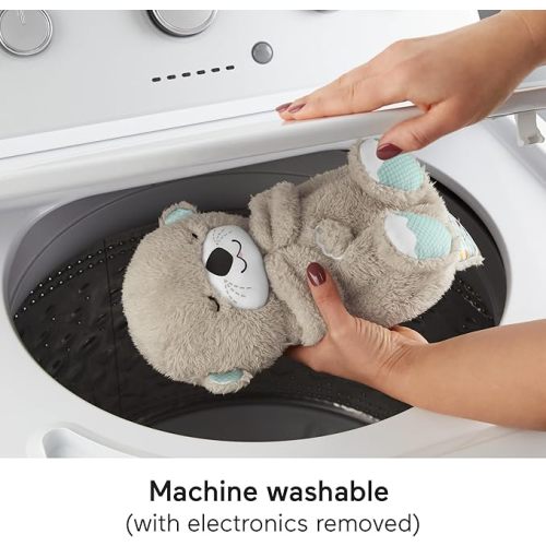 Fisher-Price Baby Toy Soothe 'n Snuggle Otter Portable Plush Sound Machine with Music Lights & Breathing Motion for Newborns 0+ Months - Otter Soother