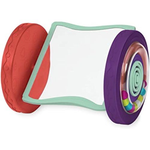 B. Baby – Baby Activity – Roly-Poly Mirror for Tummy Time – Colorful & Sensory Wheels – Crawling Toy for Newborns, Babies – Looky-Looky – 0 Months +