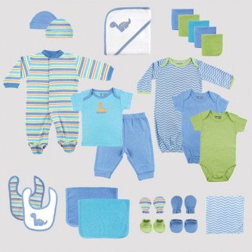 Luvable Friends Baby 24pc Gift Cube Bodysuit - Blue/Green 0-6M