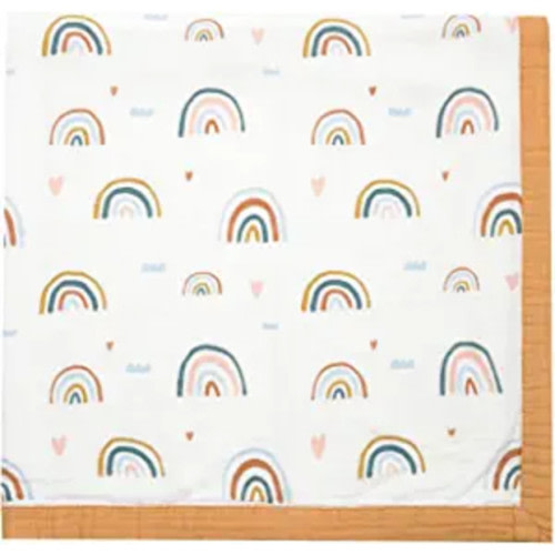 Little Jump Rainbow Muslin Quilt Blanket
