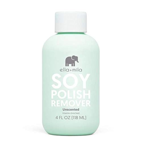 ella+mila Soy Nail Polish Remover Non-Acetone Nail Polish Remover - Non-Toxic Fingernail Polish Remover - For Natural Nail Polishes - Unscented & Enriched With Vitamins A, C & E(4 fl oz) Teal