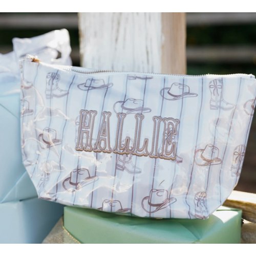 Western Blues Striped - Clear Coat Bag For Embroidery – KenzKustomz