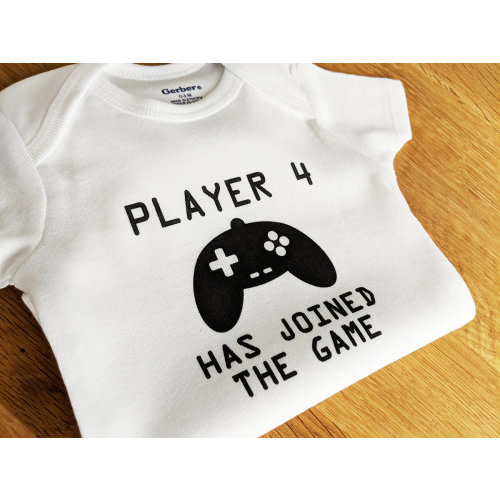 Player 4 Has Joined the Game Baby ONESIES ® Brand Bodysuits Baby Bodysuit or Baby T-Shirt Newborn Coming Home Outfit Cute Baby Clothes