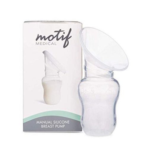 Motif Medical, Manual Silicone Breast Pump, 100% Food Grade Hand Breastmilk Pump for Breastfeeding Moms, Newborn Baby Essentials