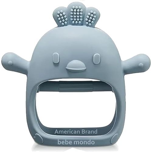 Infant Toys 0-6, Teething Toys 3-6 6-12 Months, Anti Drop Hand Teethers Baby Chew Toys for Teething Relief, Silicone Teether Pacifier Teething Mitten Newborn Toy 0 3 for Sucking Needs,BPA Free-Blue