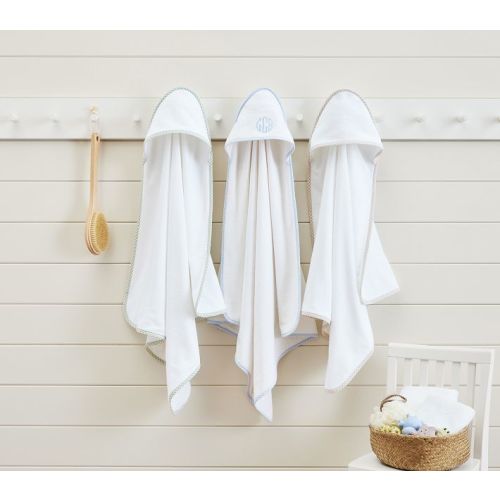 Gingham Baby Hooded Towels | Pottery Barn Kids | Sage