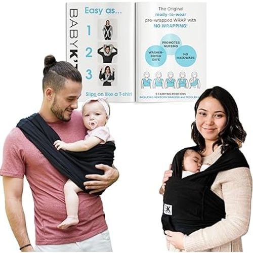 Original Baby K'tan Baby Carrier: #1 Easy Pre-Wrapped, Soft, Slip-On, No Rings, No Buckles | 5 in 1 Baby Sling Gift | The Best Hands Free Infant Wrap For Newborn to Toddler up to 35lb (See Size Chart)