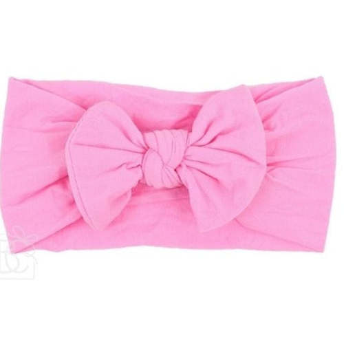 WIDE PANTYHOSE HEADBAND WITH KNOT - HOT PINK