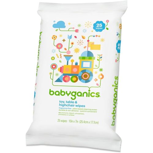 Babyganics Toy and Table Wipes, 25 ct, Quick & Convenient