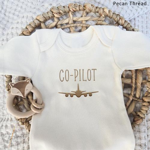 Embroidered ONESIES® brand, Co Pilot, Pilot ONESIES® Pregnancy Announcement ONESIES® brand, Daddy's Co Pilot, Airplane Bodysuit, L292