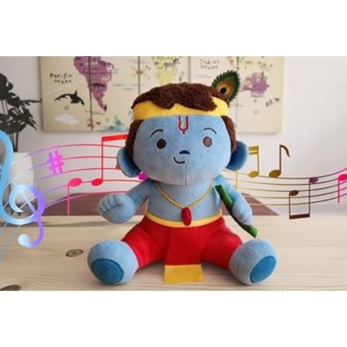 MODI TOYS Baby Krishna (11 inch) Mantra Singing Stuffed Plush Toy | Ideal for Newborns, Infants, Toddlers, Grandparents | Best for Diwali, Baby Shower, Birthday | Teddy Bear Panda Elephant