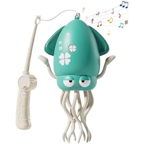 Electric Dancing Octopus Toy, Crawling Dancing Automatic Obstacle Avoidance Octopus Sensor Toy, Creative Magic Crazy 8-Leg Action Obstacle with LED Lights & Music, Self-Navigating (Green)