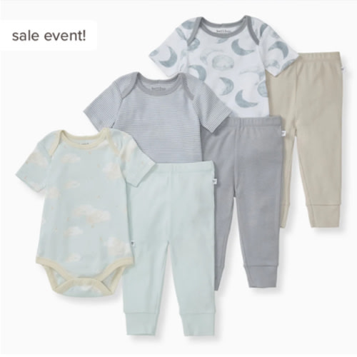Hello Moon Organic Short Sleeve Bodysuit & Pant Set 3 Pack – Burt's Bees Baby