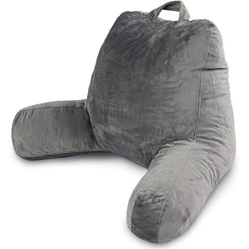 Milliard Reading Pillow with Shredded Memory Foam, Large Adult Backrest with Arms, Back Support for Sitting Up in Bed with Washable Cover (Sit up Pillow)