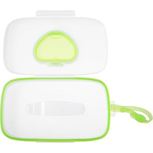 On- The- Go Wipes Dispenser Baby Outdoor Travel Stroller Box Refillable Container for Car Bathroom Living Room Green